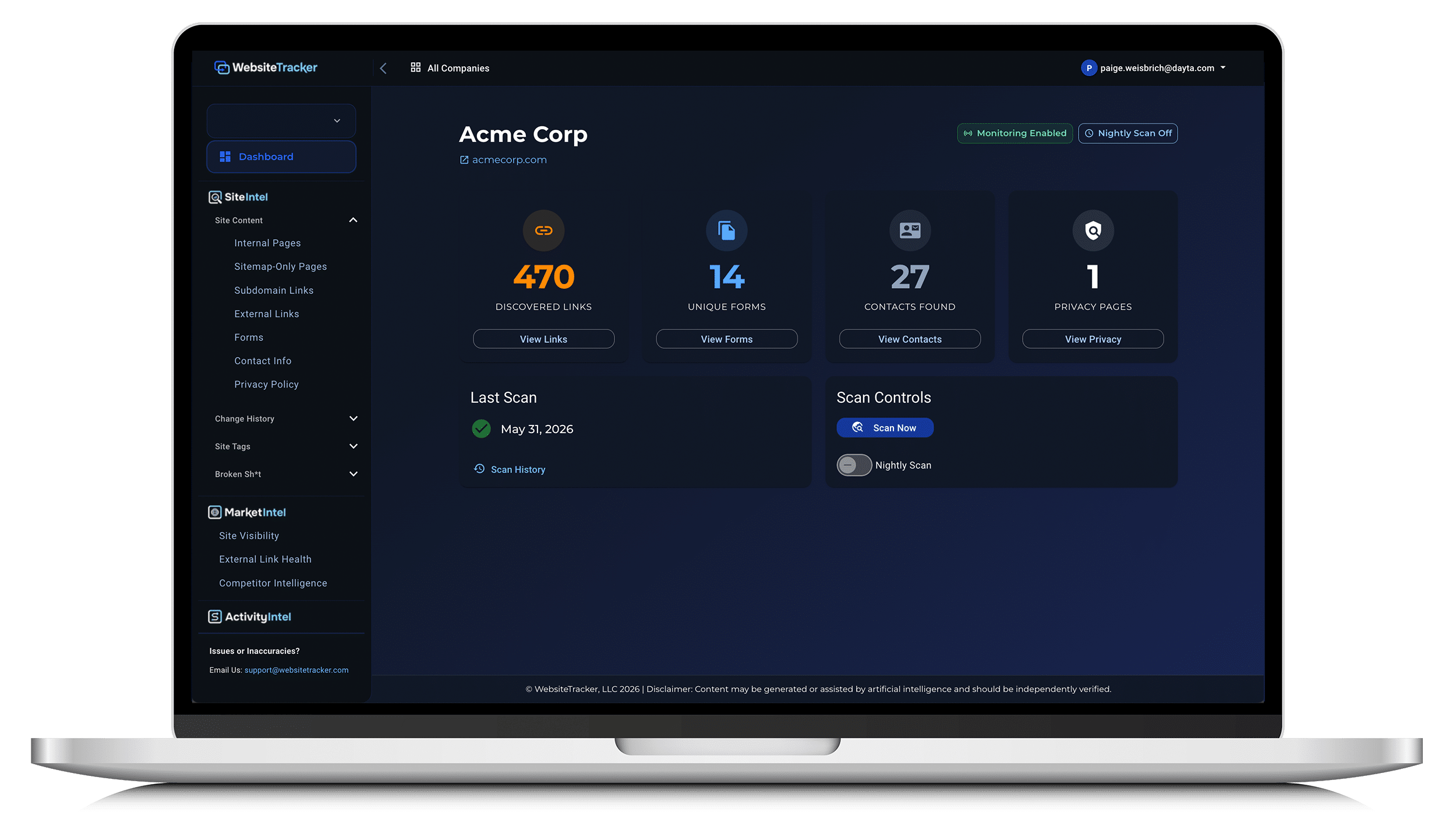 websitetracker laptop dashboard 2